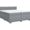 Boxspring met matras stof lichtgrijs 200x200 cm