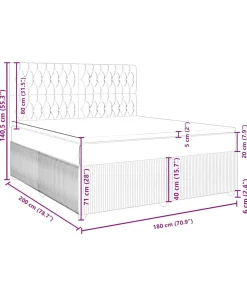 Boxspring met matras stof taupe 180x200 cm