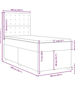 Boxspring met matras stof taupe 100x200 cm