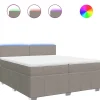 Boxspring met matras stof taupe 200x200 cm