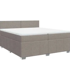 Boxspring met matras stof taupe 200x200 cm