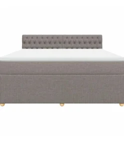 Boxspring met matras stof taupe 180x200 cm