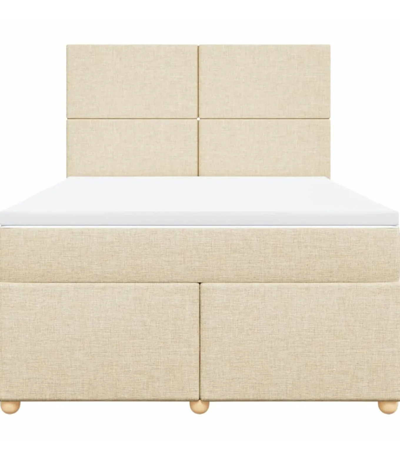 Boxspring met matras stof crèmekleurig 160x200 cm