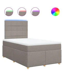 Boxspring met matras stof taupe 120x190 cm