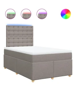 Boxspring met matras stof taupe 120x190 cm