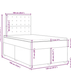 Boxspring met matras stof taupe 120x190 cm