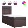 Boxspring met matras stof donkerbruin 90x200 cm