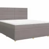 Boxspring met matras stof taupe 180x200 cm