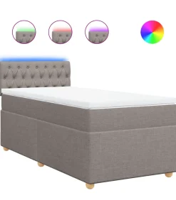 Boxspring met matras stof taupe 100x200 cm