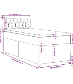 Boxspring met matras stof taupe 100x200 cm