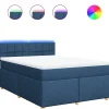 Boxspring met matras stof blauw 140x200 cm