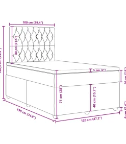 Boxspring met matras stof taupe 120x190 cm
