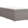 Boxspring met matras stof taupe 100x200 cm