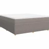 Boxspring met matras stof taupe 180x200 cm
