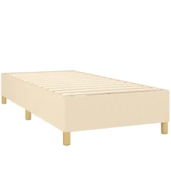 Boxspring met matras stof crèmekleurig 90x190 cm