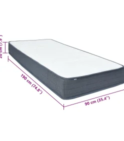 Boxspringmatras 190x90x20 cm medium zacht stof