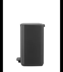Brabantia Bo Pedaalemmer, 12 liter, stil sluitend, kunststof binnenemmer - Mineral Infinite Grey