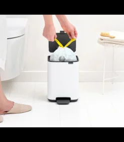 Brabantia Bo Pedaalemmer, 4 liter, stil sluitend, kunststof binnenemmer - White