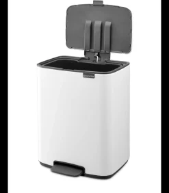 Brabantia Bo Pedaalemmer, 12 liter, stil sluitend, kunststof binnenemmer - White