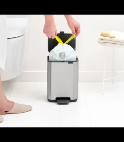 Brabantia Bo Pedaalemmer, 4 liter, stil sluitend, kunststof binnenemmer - Matt Steel Fingerprint Proof