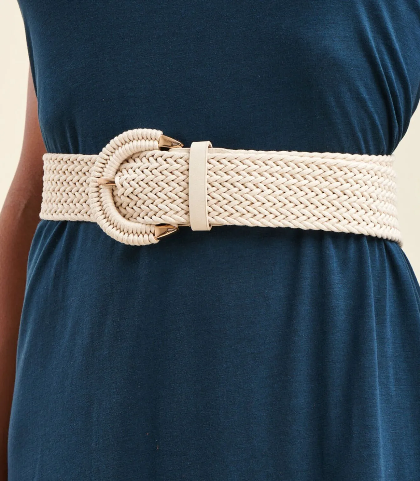 Brede gevlochten riem