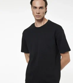 Bruin T-shirt Ronde Hals Korte Mouwen Katoen