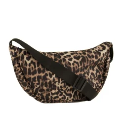Bruine crossbody tas met luipaard print