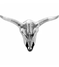 Bullschedel Zilver 49 x 10 x 36 cm Aluminium