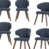 Cape Eetkamerstoelen - Stof - Blauw - Set van 6