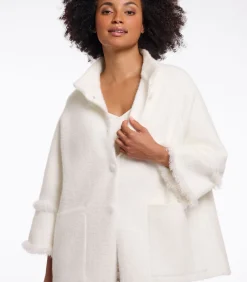 Cape met franjes Sneeuwwit XXL