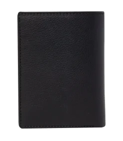 Card holder with flap Button Black