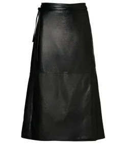 Caroline Tensen Washington Leren Rok Zwart