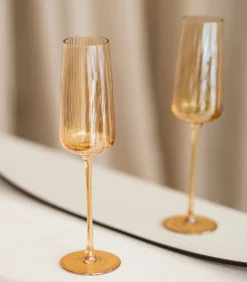 Champagneglas 24cl amber Ray - set/4