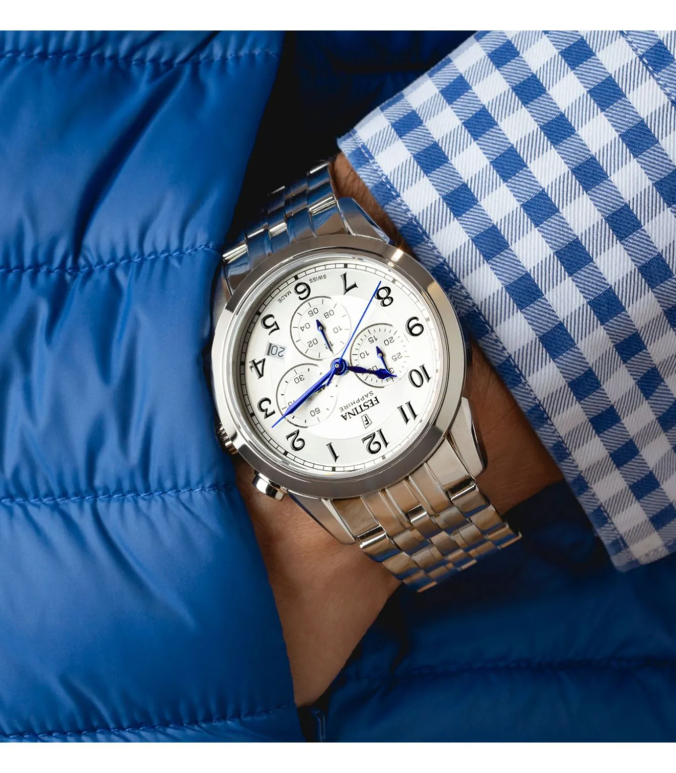 Chronograaf Chrono Swiss Made White