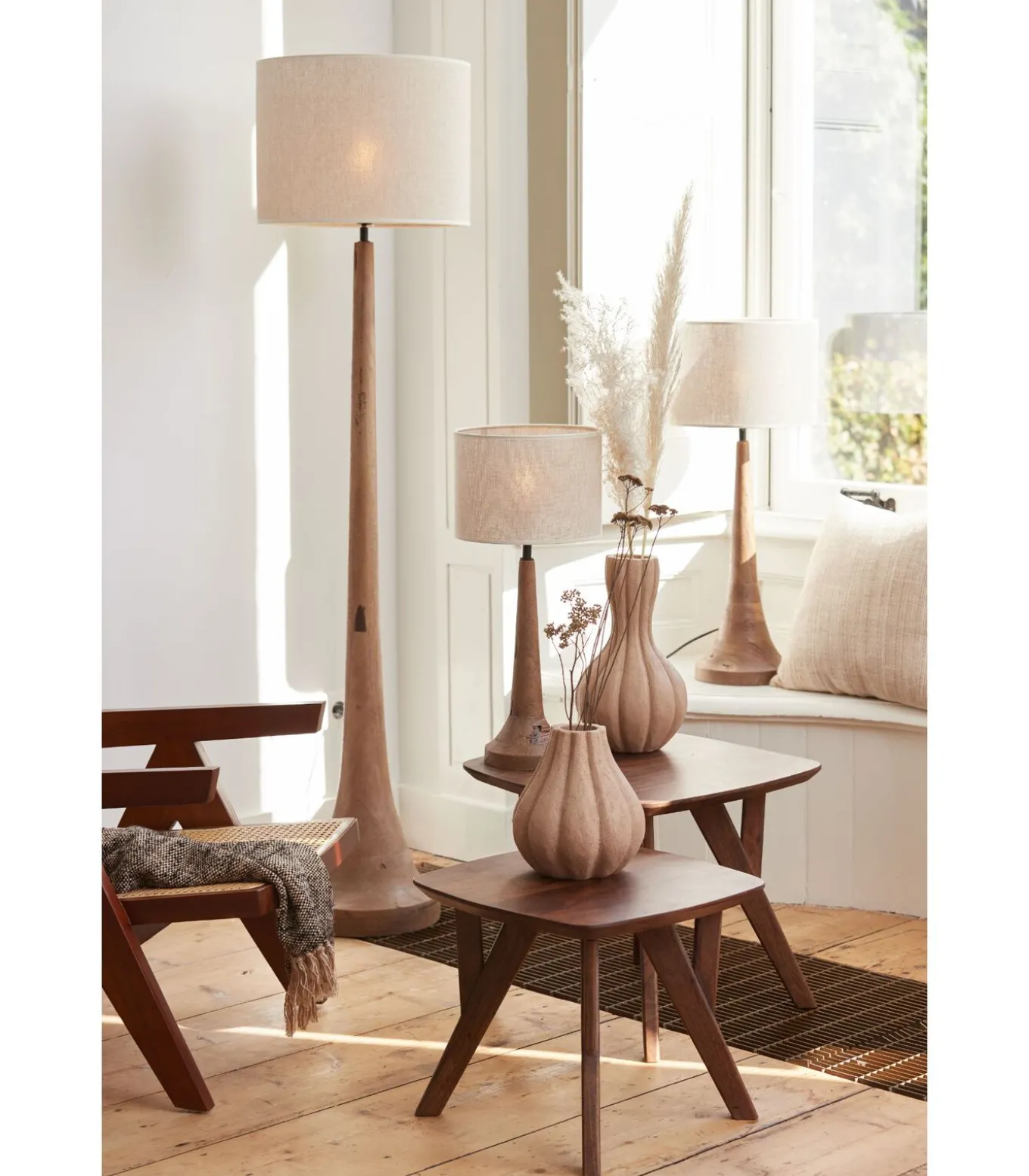 Cilinder Lampenkap Breska - Parel Wit - Ø40x30cm