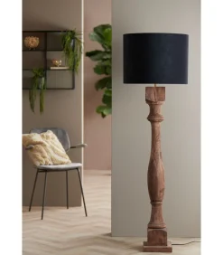 Cilinder lampenkap Velours - Zwart - Ø50x38cm