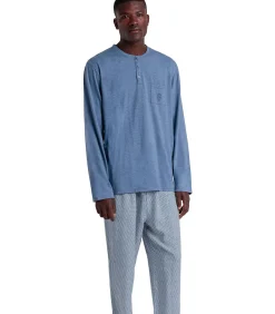 Classic Pyjama outfit broek polo shirt lange mouwen