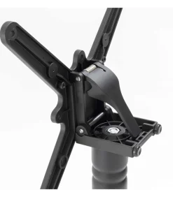 60cm ronde hoge tafel met kantelbaar wit/zilveren blad en zwarte poten