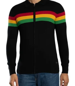 Colour Block Polo Met Lange Mouwen En Rits