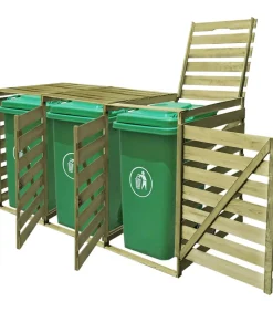 Containerberging driedubbel 240 L geïmpregneerd hout