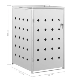 Containerberging enkel 240 L roestvrij staal