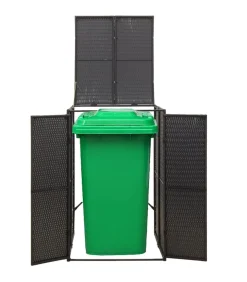 Containerberging enkel 70x80x117 cm poly rattan zwart