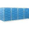 Containerberging vierdubbel 276,5x77,5x112,5 cm roestvrij staal