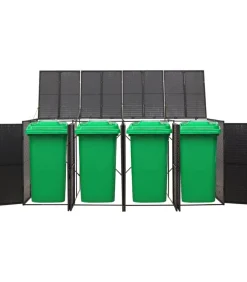 Containerberging viervoudig 274x80x117 cm poly rattan zwart