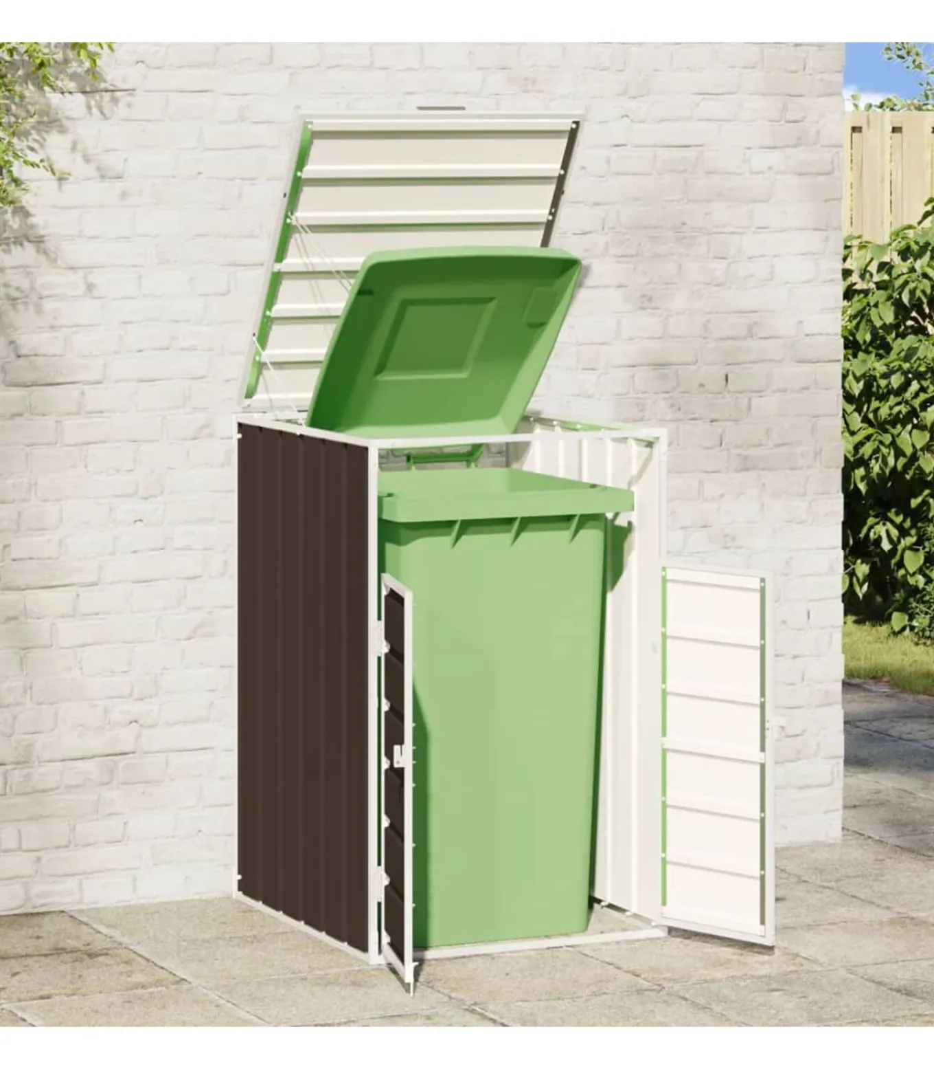 Containerberging voor 1 container 72x81x115 cm staal bruin