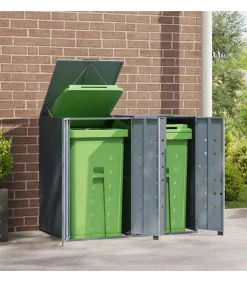Containerberging voor 2 containers 138x79x117 cm staal grijs