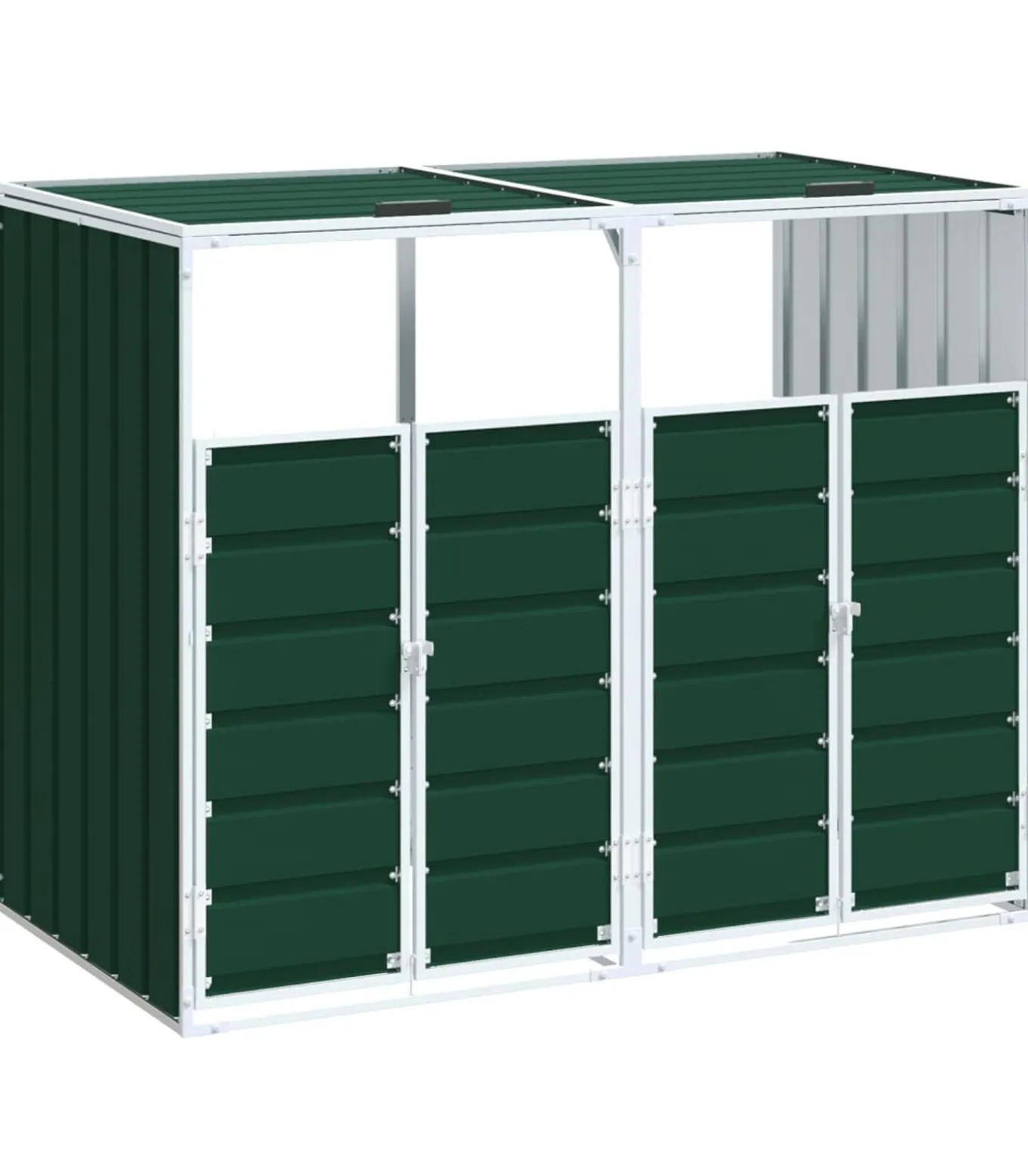 Containerberging voor 2 containers 144x81x113 cm staal groen