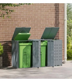 Containerberging voor 3 containers 207x79x117 cm staal grijs