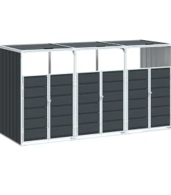 Containerberging voor 3 containers 216x81x115cm staal antraciet