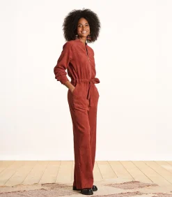 Corduroy broekpak terracotta